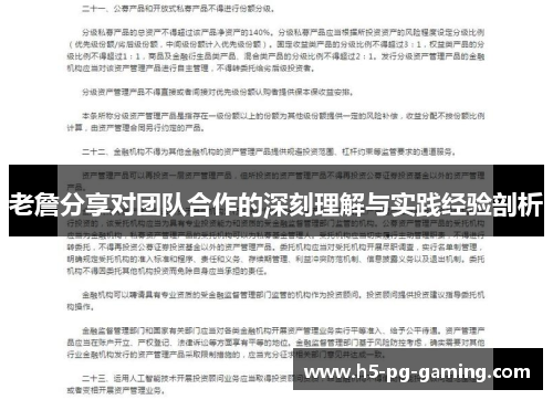 老詹分享对团队合作的深刻理解与实践经验剖析